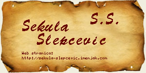 Sekula Slepčević vizit kartica